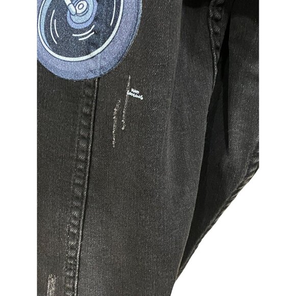 The Simpsons "Ride Like Hell" Black Denim Jacket L - Picture 11 of 12